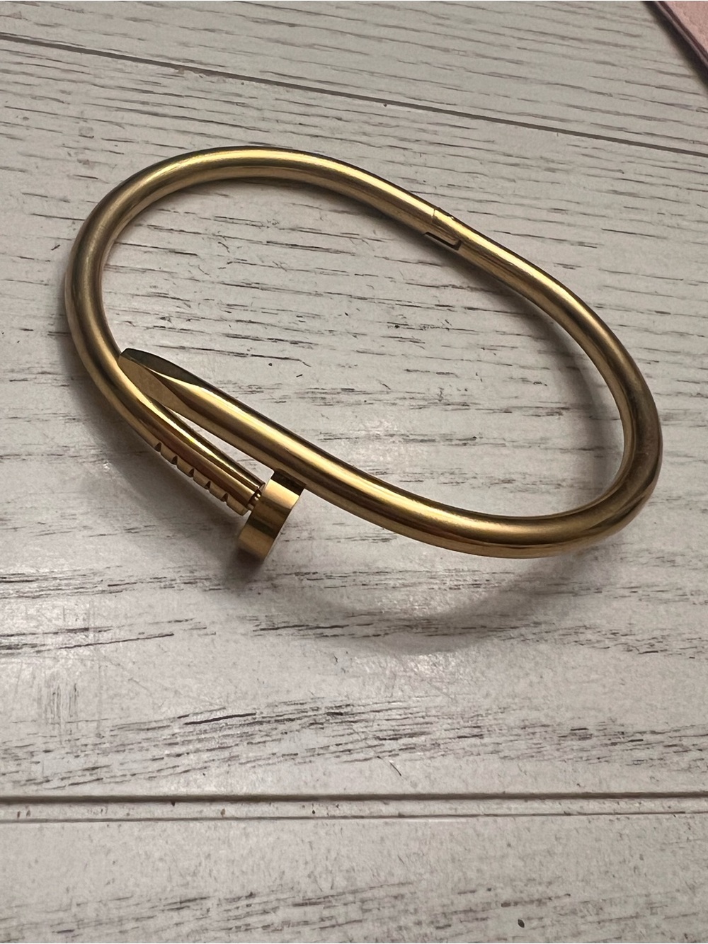 cupcakes and cashmere Gold Nail Bangle Bracelet NEW